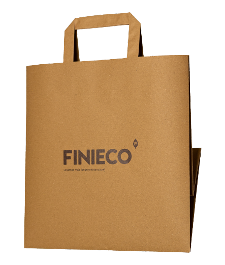 Paper bag with flat handle