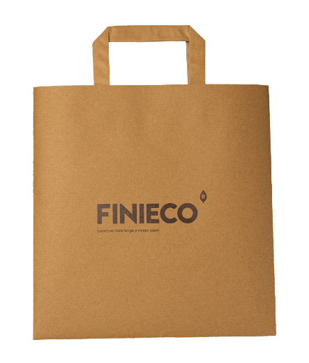 Paper bag with flat handle