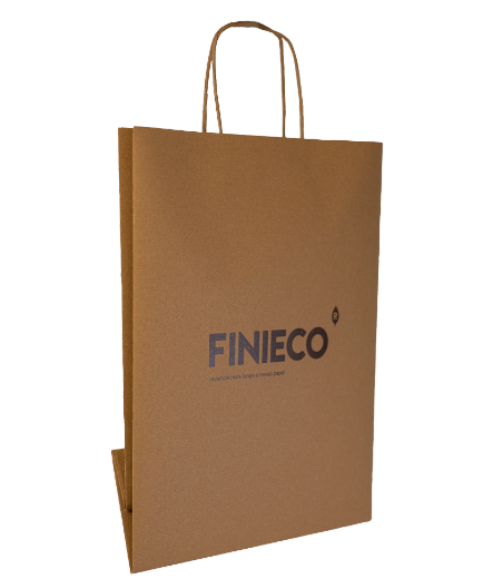 Paper bag with twisted handle