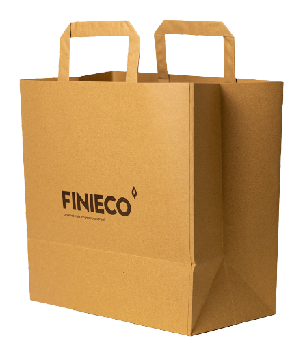 Paper bag with flat handle