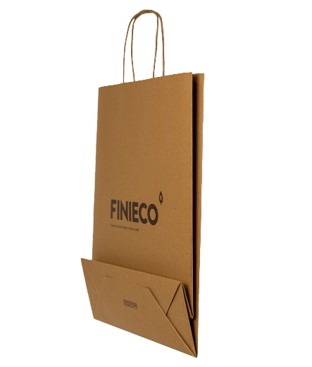 Paper bag with twisted handle